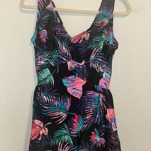 Tropical Leaf Print Dress